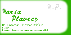 maria plavecz business card